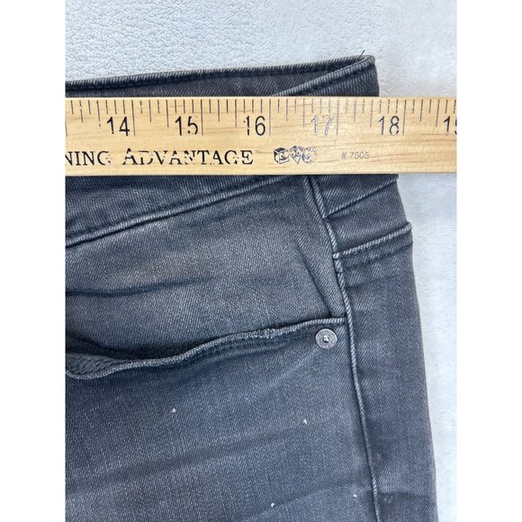 Democracy Jeans Womens 14 Black Denim High Rise Frayed‎ Hem Jeweled - Picture 6 of 9